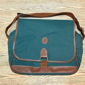 Vtg Polo Ralph Lauren Green Canvas Crossbody Messenger Bag Shoulder Laptop Case